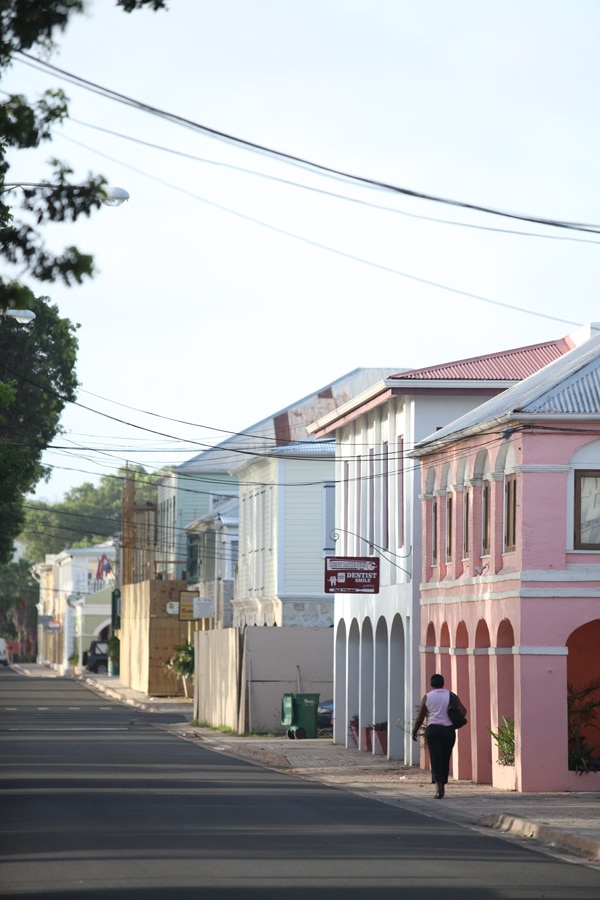 USVI St. Croix Best Islands to Live On Fredriksted waterfront buildings