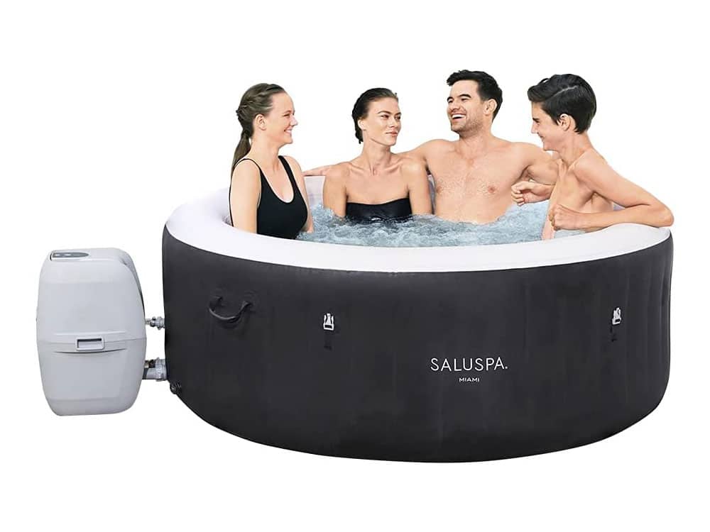 Bestway SaluSpa Miami Inflatable Hot Tub, 4-Person AirJet Spa