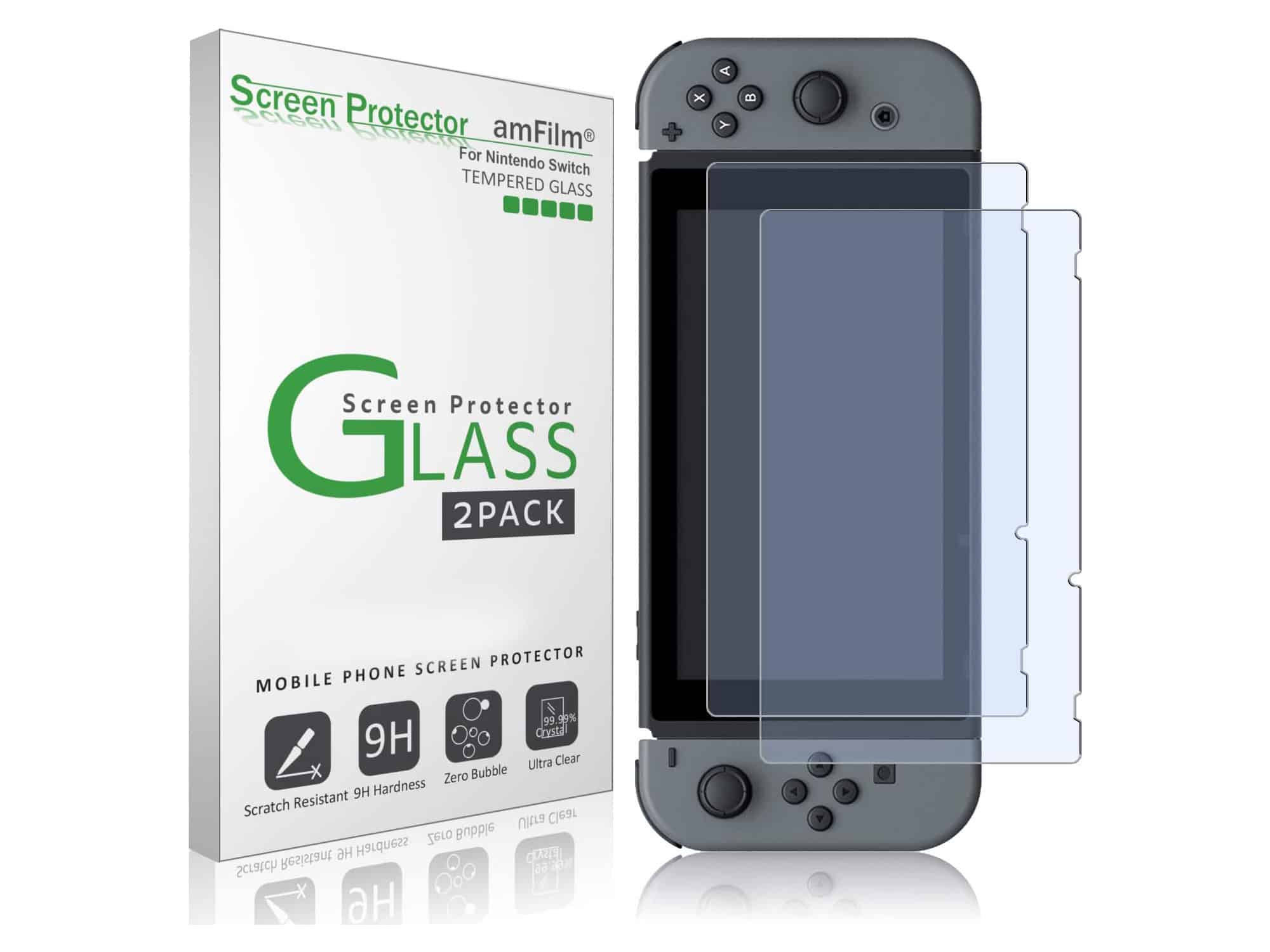 amFilm Tempered Glass Screen Protector for Nintendo Switch