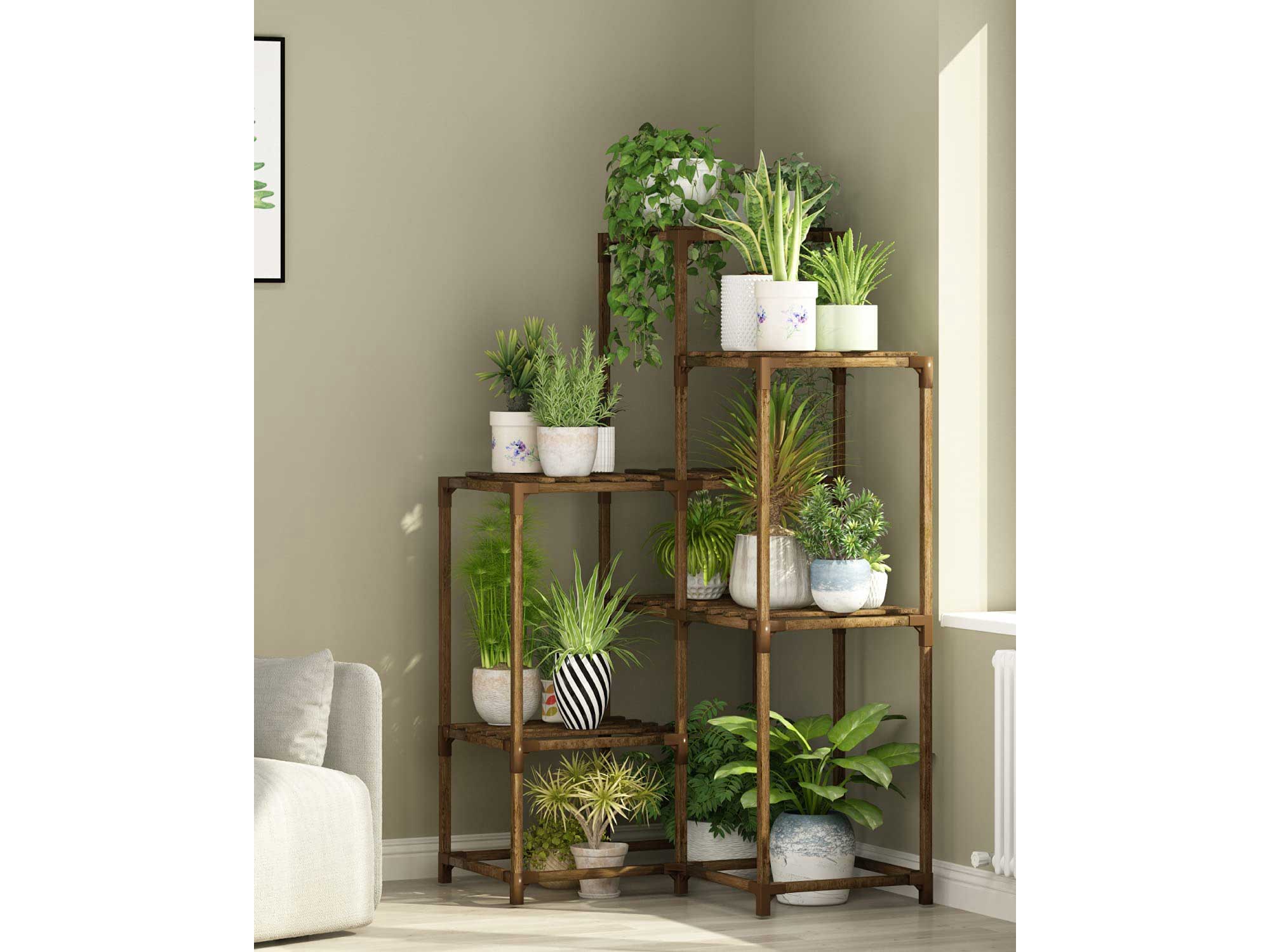 Plant Stands Indoor Outdoor Corner Shelf Plant Shelves Indoor Plant Holder for Living 7-Tier Corner Stands Room Outdoor Plant Rack Indoor Multiple Plants Patio Balcony Garden