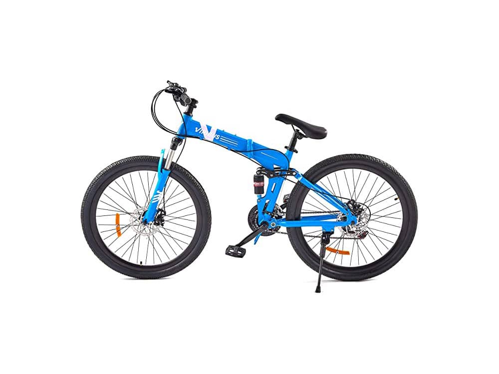 VIRIBUS 21 Speed Mountain Bike with Dual Disc Brakes | 26 Inch All-Terrain Bicycle with Full Suspension Adjustable Seat | Adult Road & Offroad Folding Bike | 26er MTB with Aluminum Frame