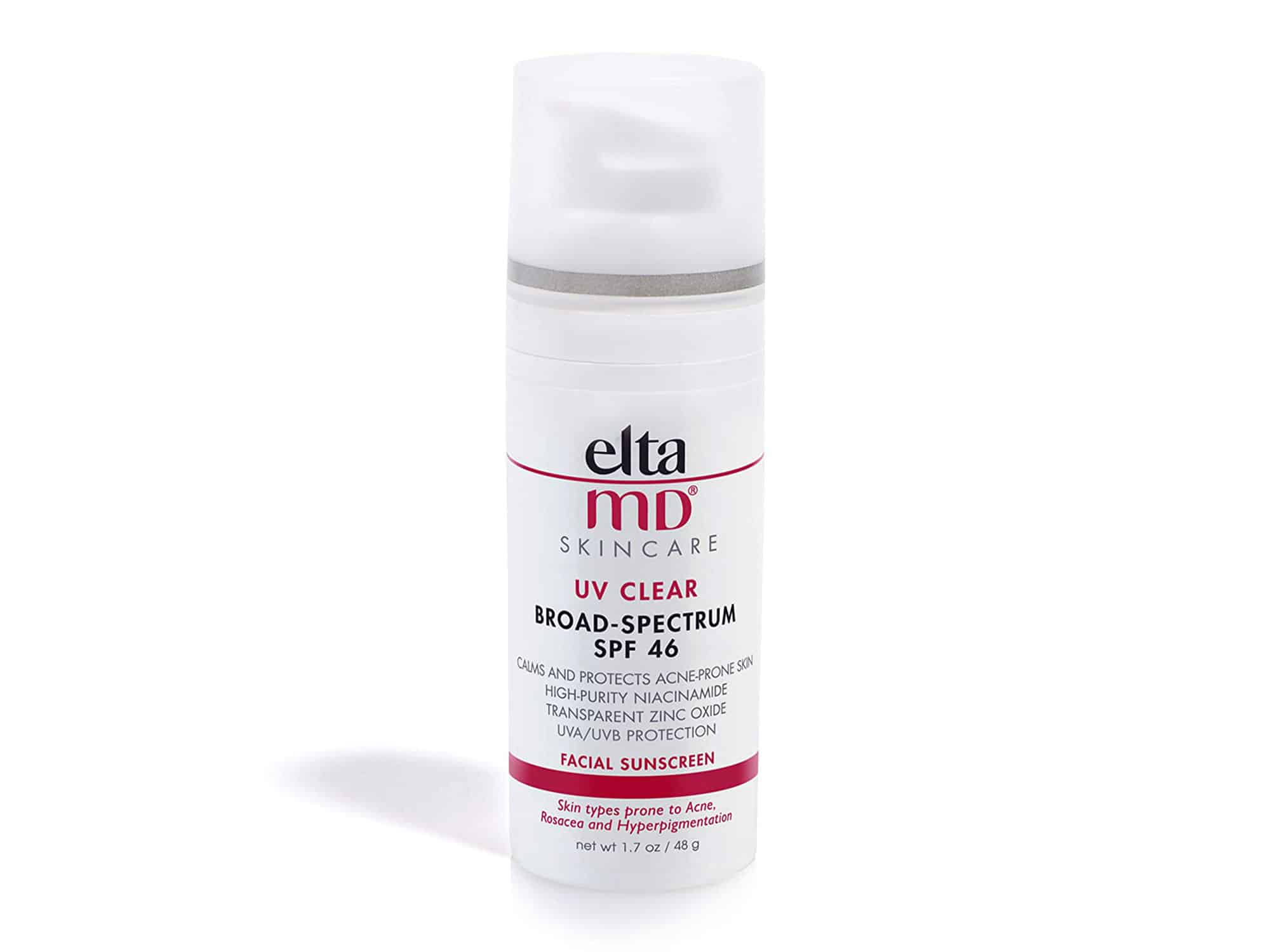 EltaMD UV Clear Facial Sunscreen Broad-Spectrum SPF 46 for Sensitive or Acne-Prone Skin, Oil-free, Dermatologist-Recommended Mineral-Based Zinc Oxide Formula