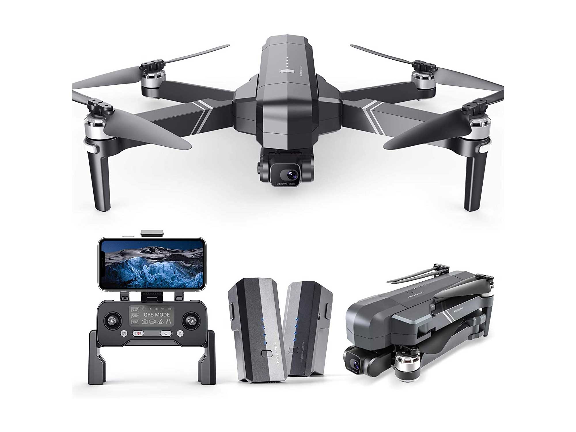 Ruko F11Gim Drones with Camera for Adults, 2-Axis Gimbal 4K EIS Camera, 2 Batteries 56Mins Flight Time, Brushless Motor, 5GHz FPV Transmission, GPS Auto Return Home, 5times Zoom No Fisheye