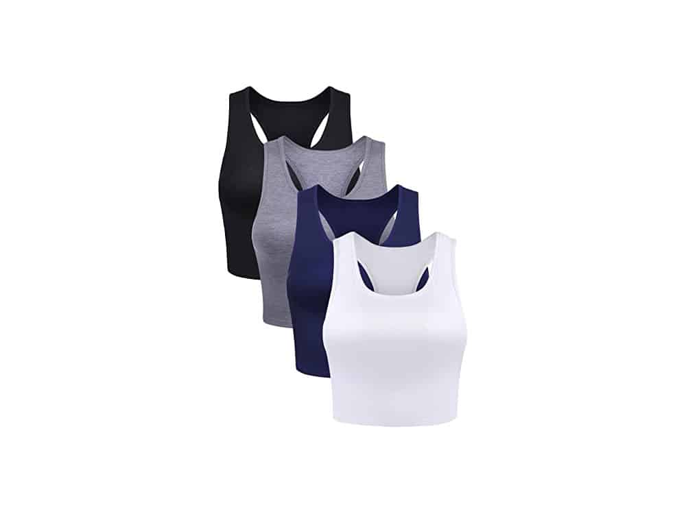 Boao 4-Piece Basic Racerback Cropped Tank Tops