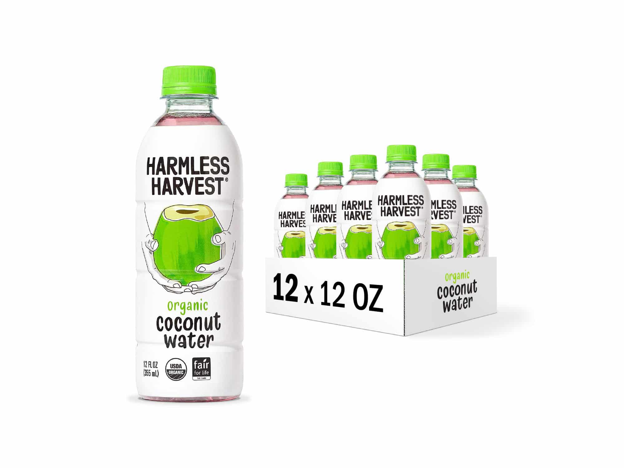 Harmless Harvest No Sugar Added Hydrating With Natural Electrolytes, Organic Coconut Water, 12 Count (Pack of 12)