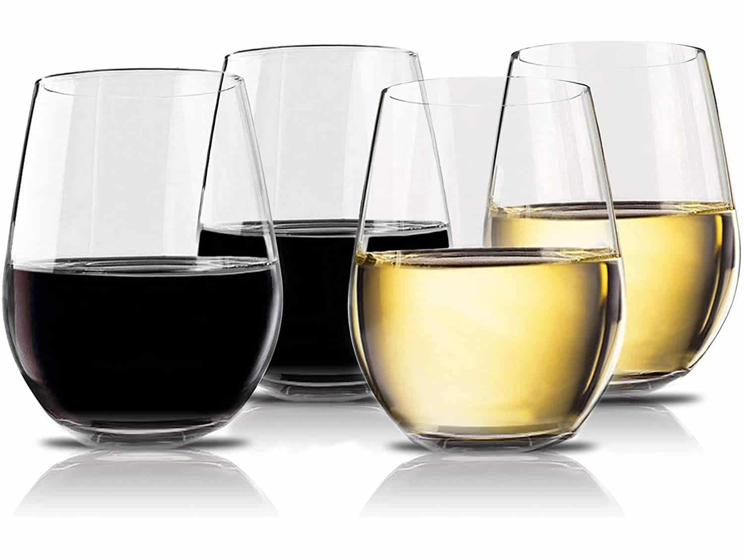 Vivocci Unbreakable Elegant Plastic Stemless Wine Glasses 20 oz | 100% Tritan Heavy Base | Shatterproof Glassware | Ideal For Cocktails & Scotch | Perfect For Homes & Bars | Dishwasher-Proof, Set of 4