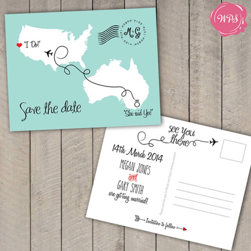 8 Travel-Themed Save-the-Dates Perfect for a Destination Wedding | Travel Wedding Invitations | Creative Save the Date Magnets, Photos, Luggage Tags | Postcard