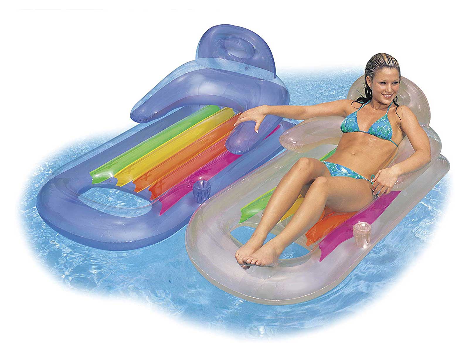 Intex King Kool Lounge Swimming Pool Lounger with Headrest - Set of 2 (Pair)