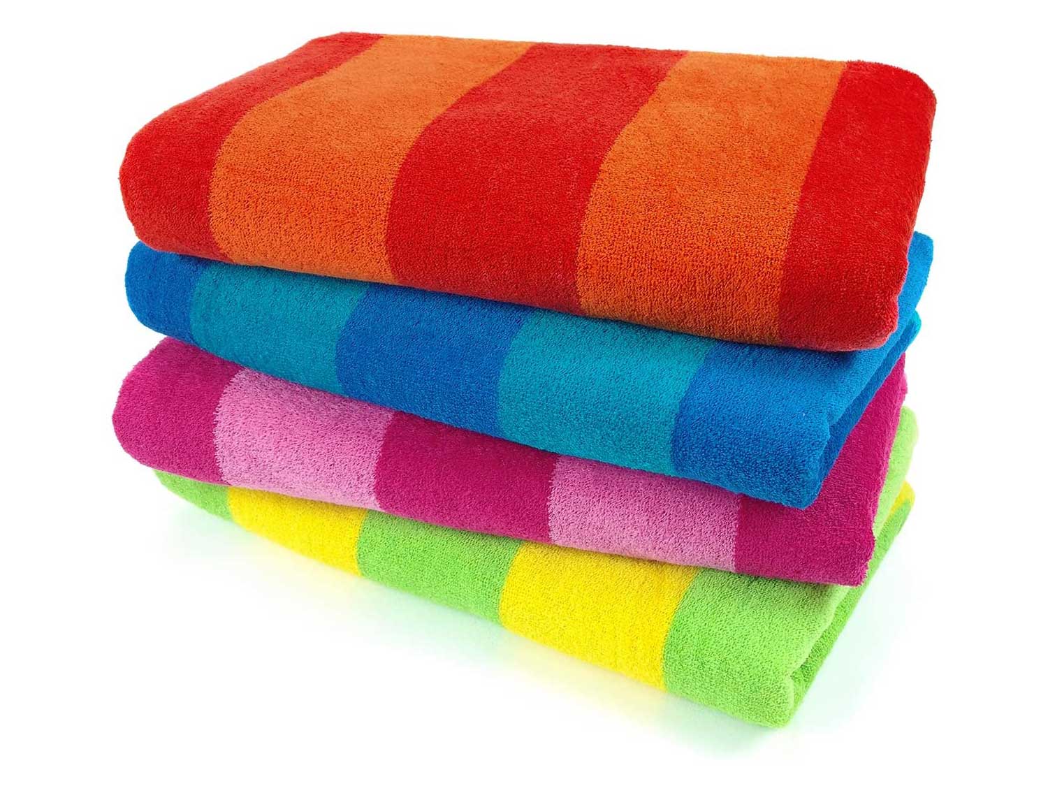 Kaufman – 100% Cotton Velour Striped Beach & Pool Towel 4-Pack – 30in x 60in