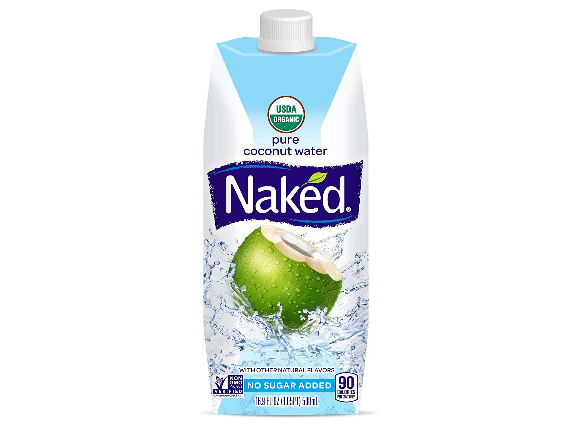 Naked Juice 100% Organic Pure Coconut Water, USDA Organic Certified, NON GMO Project Verified, 16.9 Ounce, 12 Pack