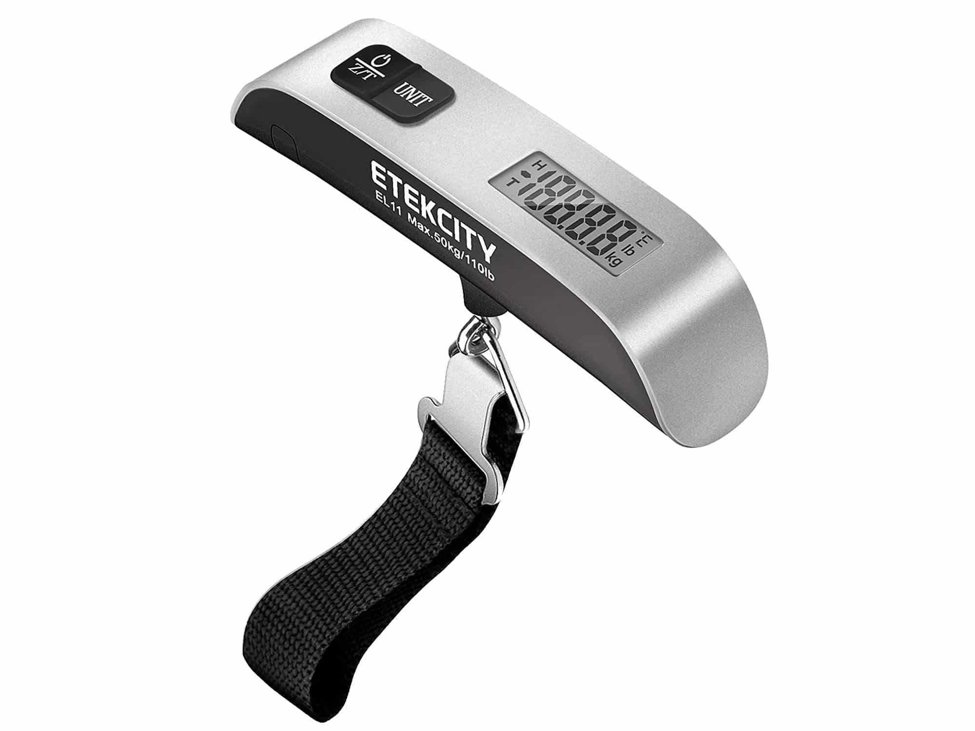 Etekcity Luggage Scale, Digital Portable Handheld Suitcase Weight for Travel with Rubber Paint, Temperature Sensor, 110 Pounds, Battery Included