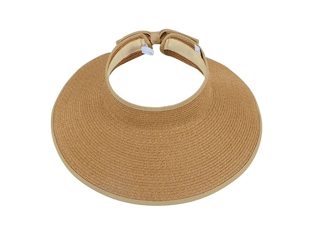Simplicity Women's UPF 50+ Wide Brim Roll-up Straw Sun Hat Sun Visor