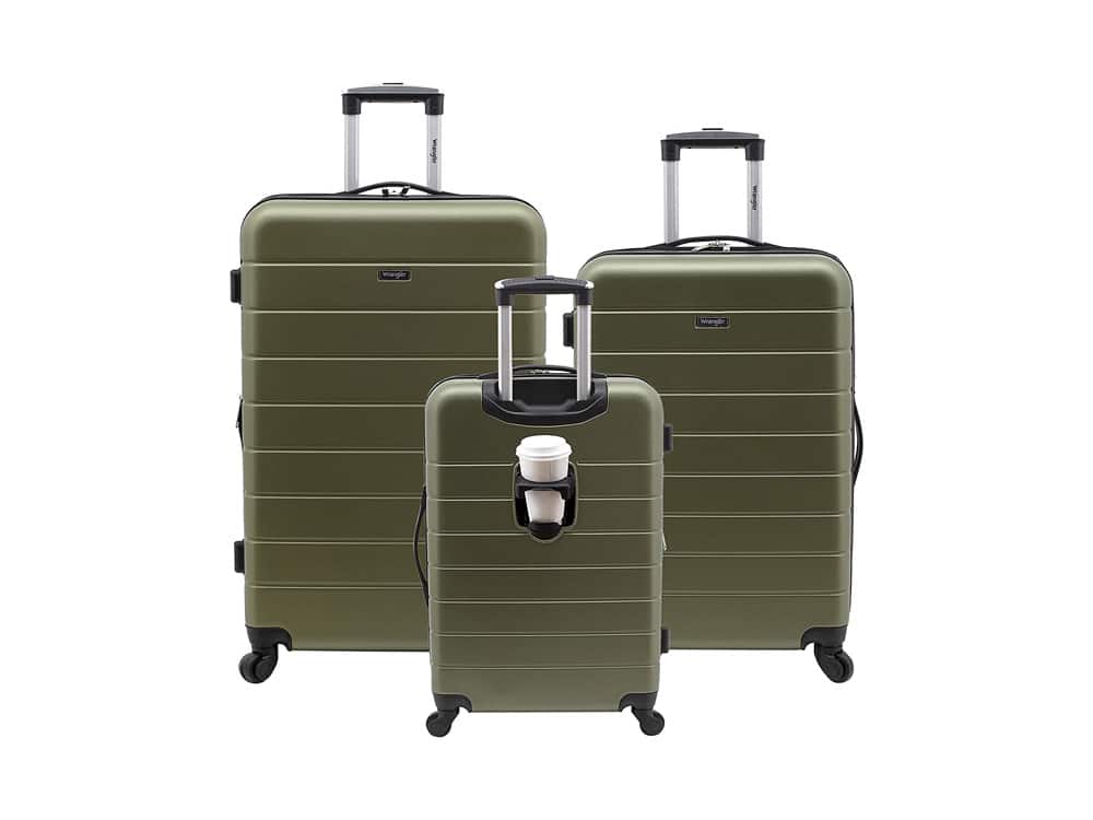 Wrangler El Dorado Hardside Luggage with USB Port/Cup Holder & Spinner Wheels
