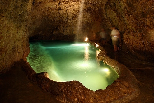 Harrison's Cave, the spectacular underground view of calm glassy pools