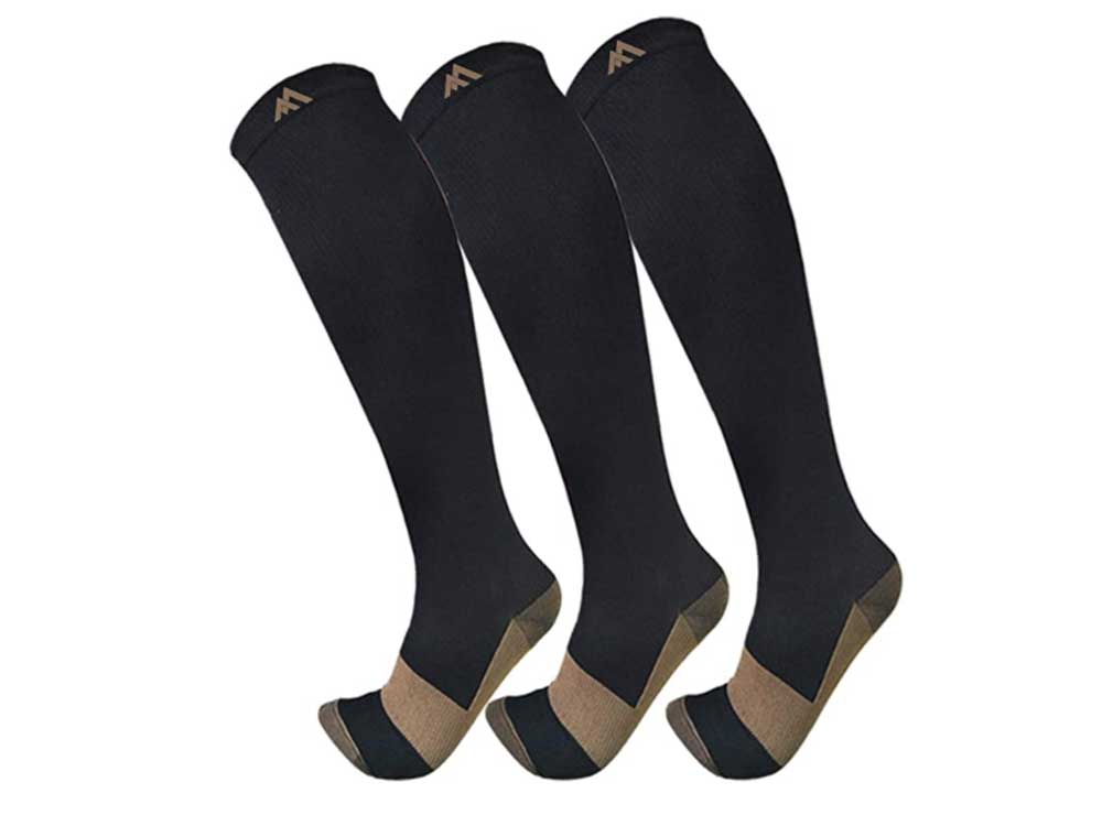 Copper Compression Socks for Men & Women(3 Pairs),15-20mmHg is Best for Running,Athletic,Medical,Pregnancy,Travel