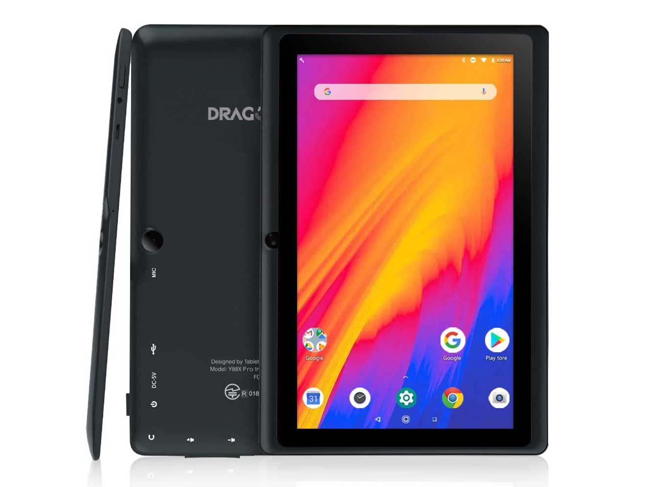 Dragon Touch 7 inch Tablet, Android 9.0 Pie, Quad-Core Processor, 2GB RAM 16GB Storage, 7 inch IPS HD Display, Dual Camera, Wi-Fi Only, Black