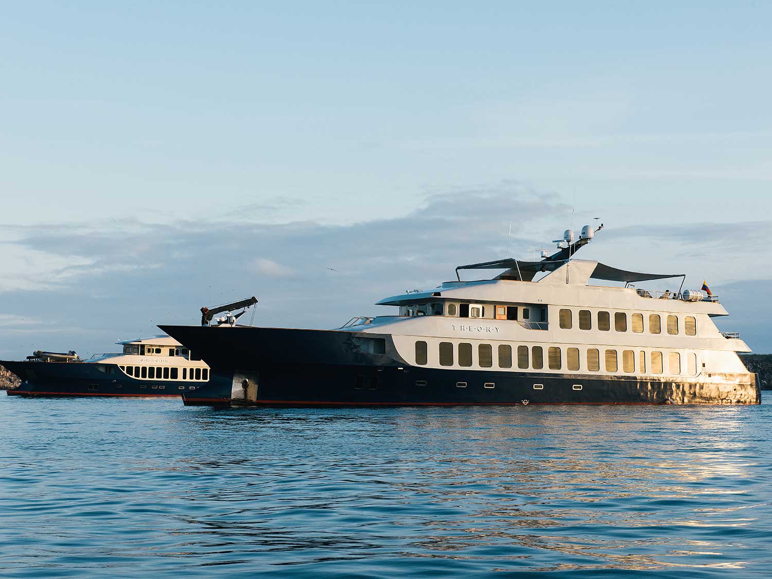 A large cruising yacht on the water.