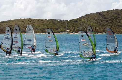 Heading for the start line off Eustatia Island, Virgin Gorda.