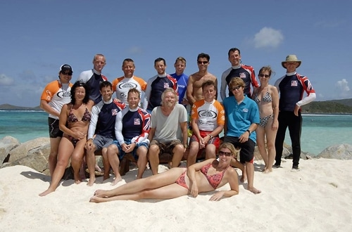 Sir Richard Branson (center) hosted HIHOers to an exclusive lunch on Necker Island.