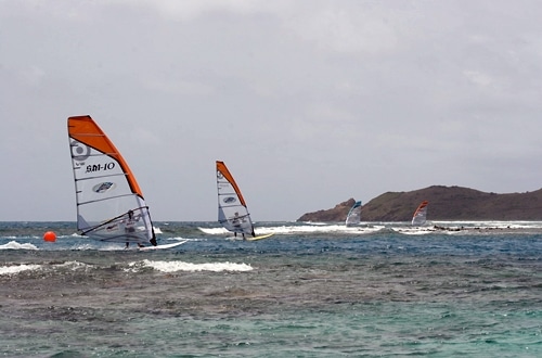 HIHOers skip through the Eustatia Sound, Virgin Gorda.