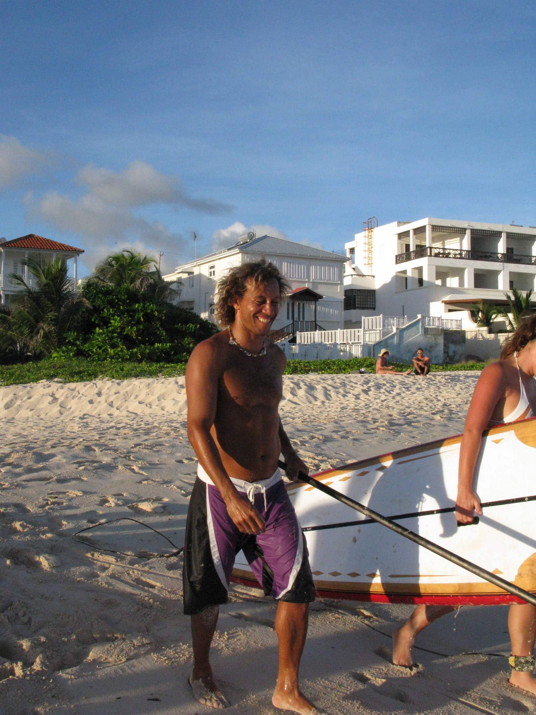 Barbados waterman Brian Talma offers lessons at Silver Sands.