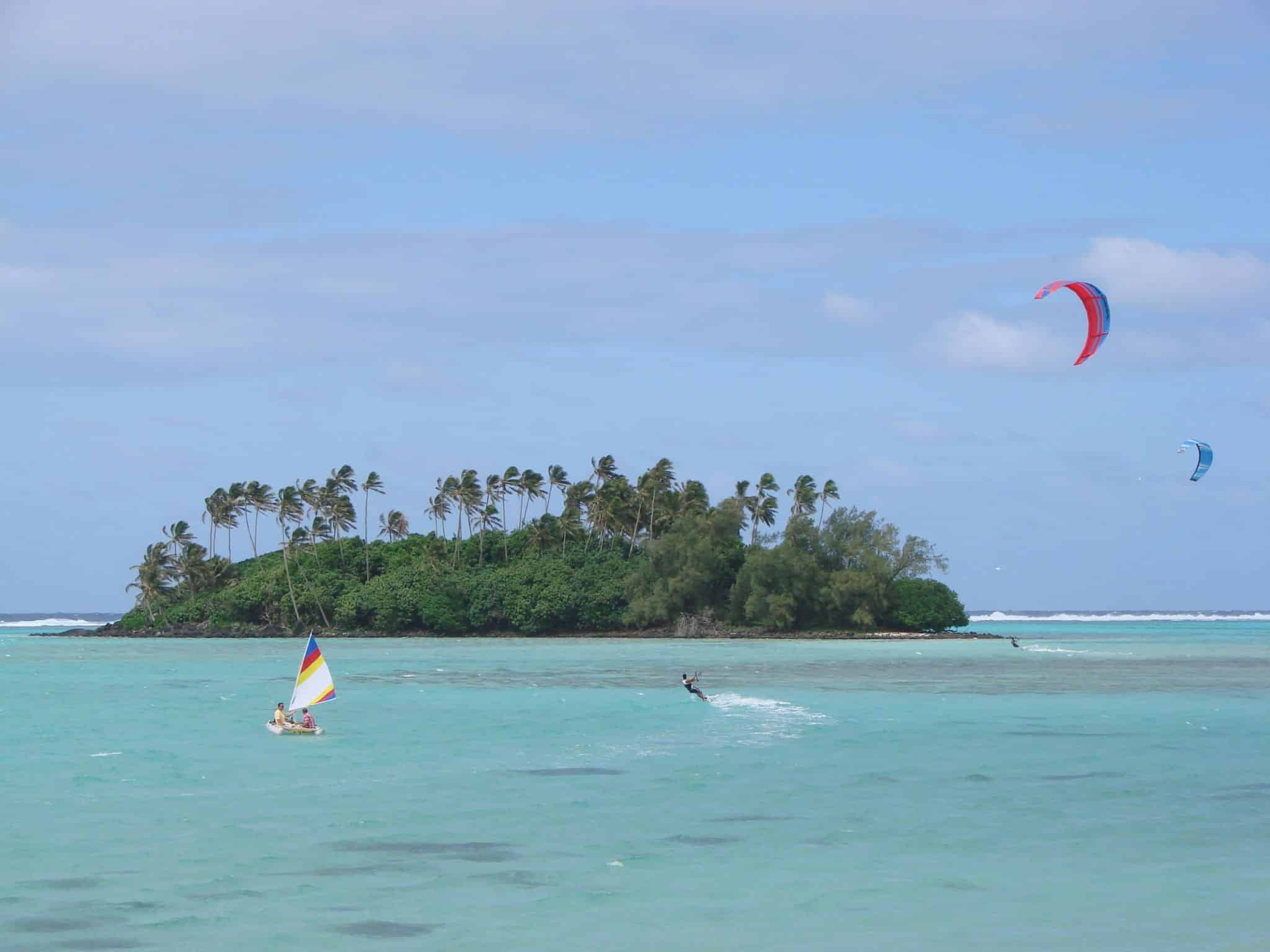 Sailing with the Kite Surfers