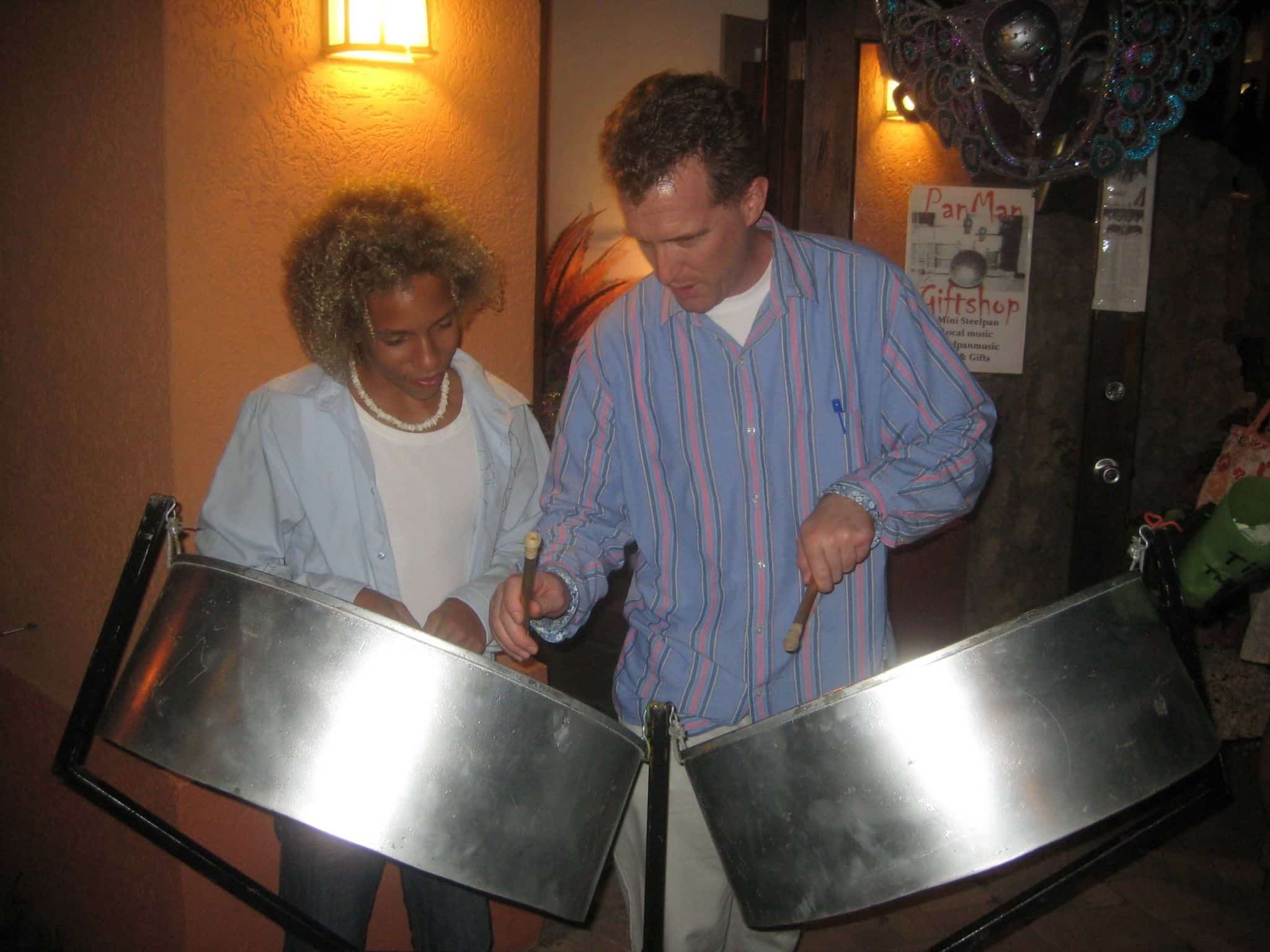 Matthew and Wesley on Steel Drums, Aruba