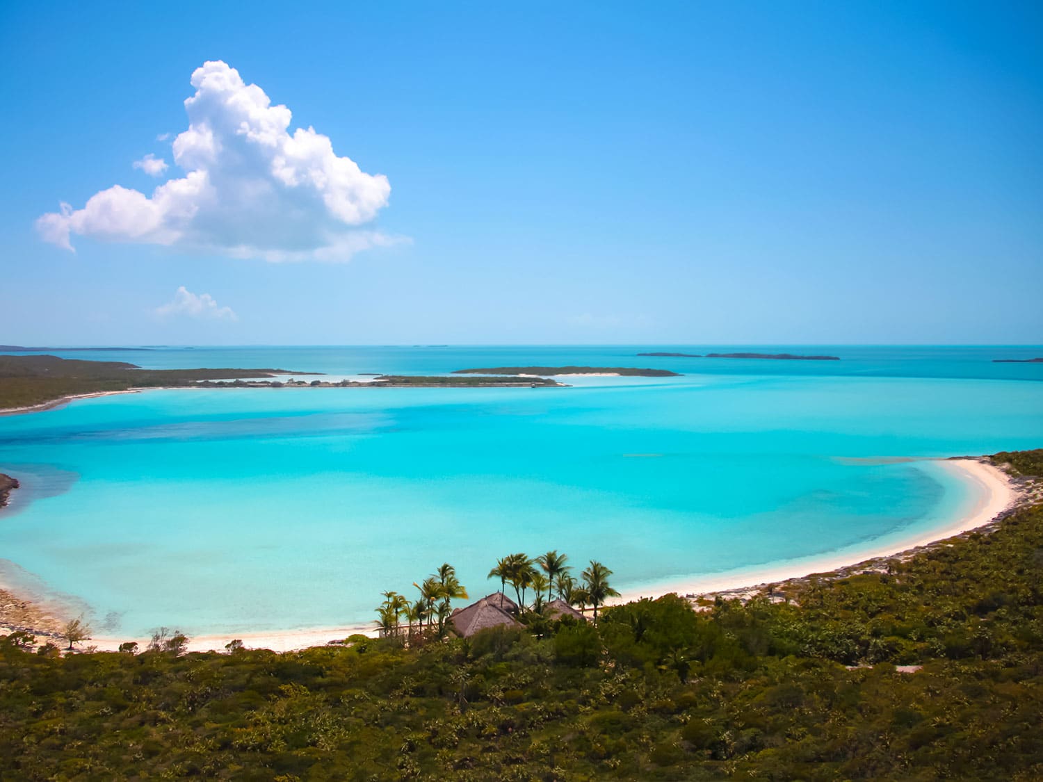 Musha Cay beach house on the beach.