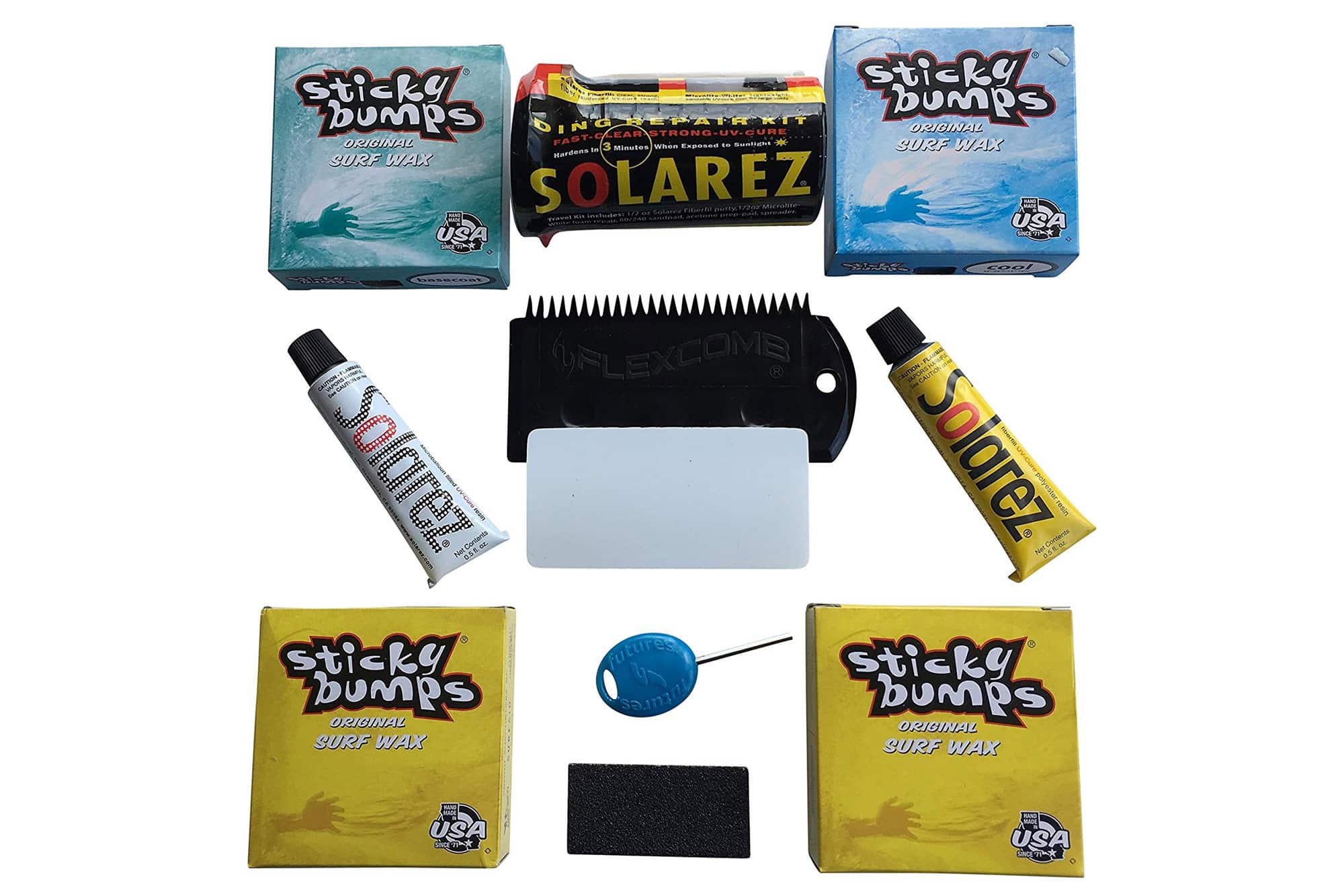 Sticky Bumps Wax Plus Solarez UV Cure Resin Ding Repair Kit
