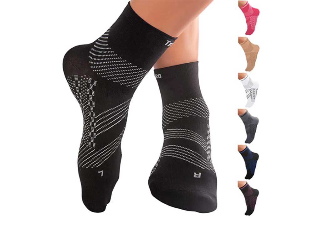 TechWare Pro Ankle Compression Socks - Plantar Fasciitis Sock & Foot Support