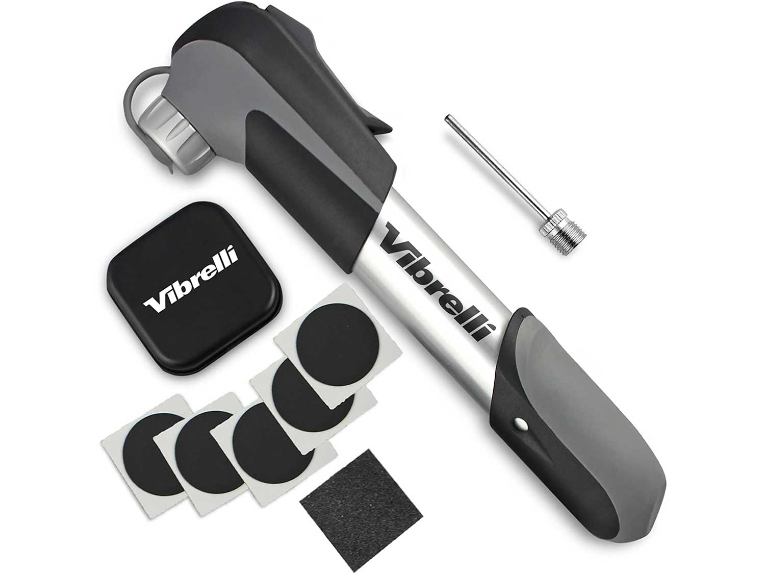 Vibrelli Mini Bike Pump & Glueless Puncture Repair Kit