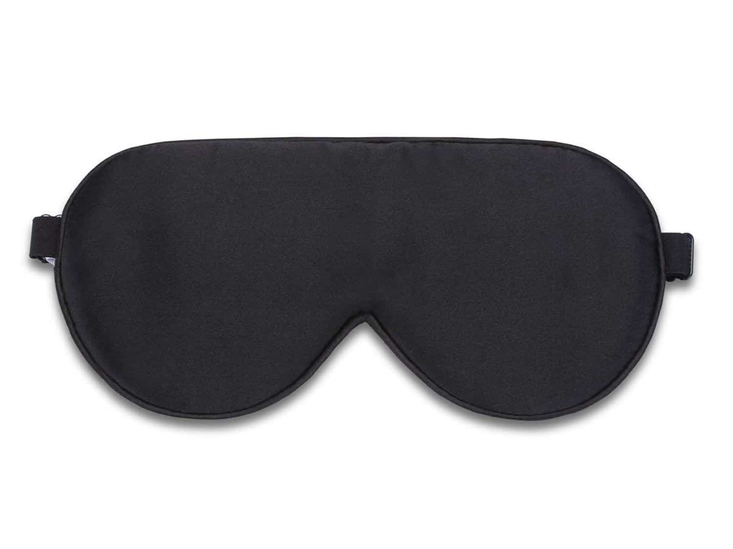 Alaska Bear Natural Silk Sleep Mask, Blindfold, Super Smooth Eye Mask (Black)