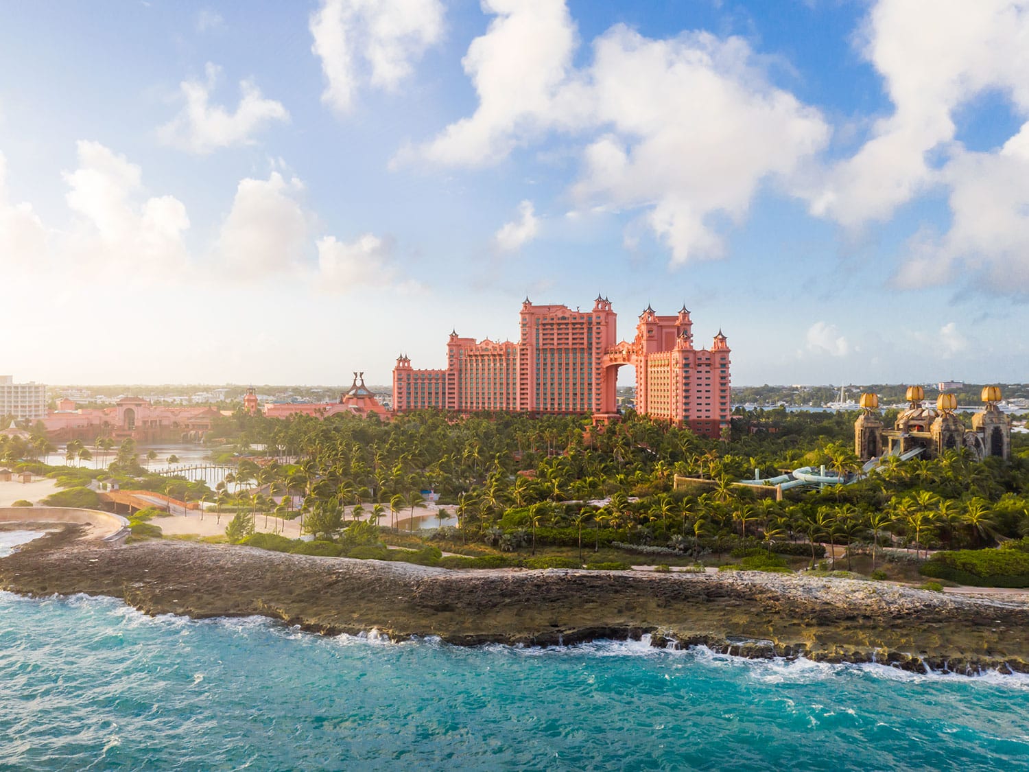 The Atlantis island beach resort.