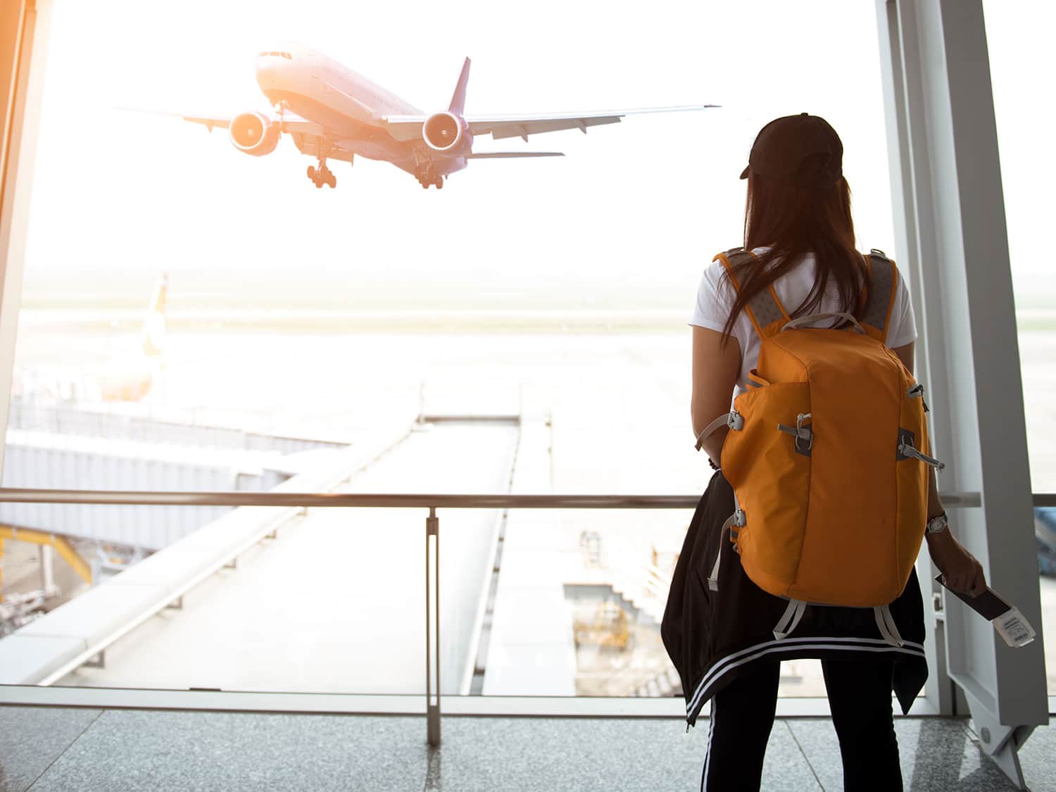 Traveler at an aiport