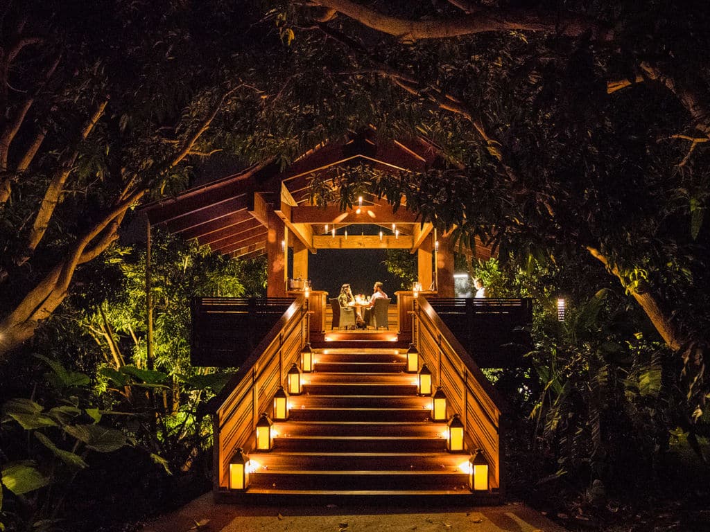 Best Hawaii resorts for couples - Hotel Wailea dinner in a treehouse