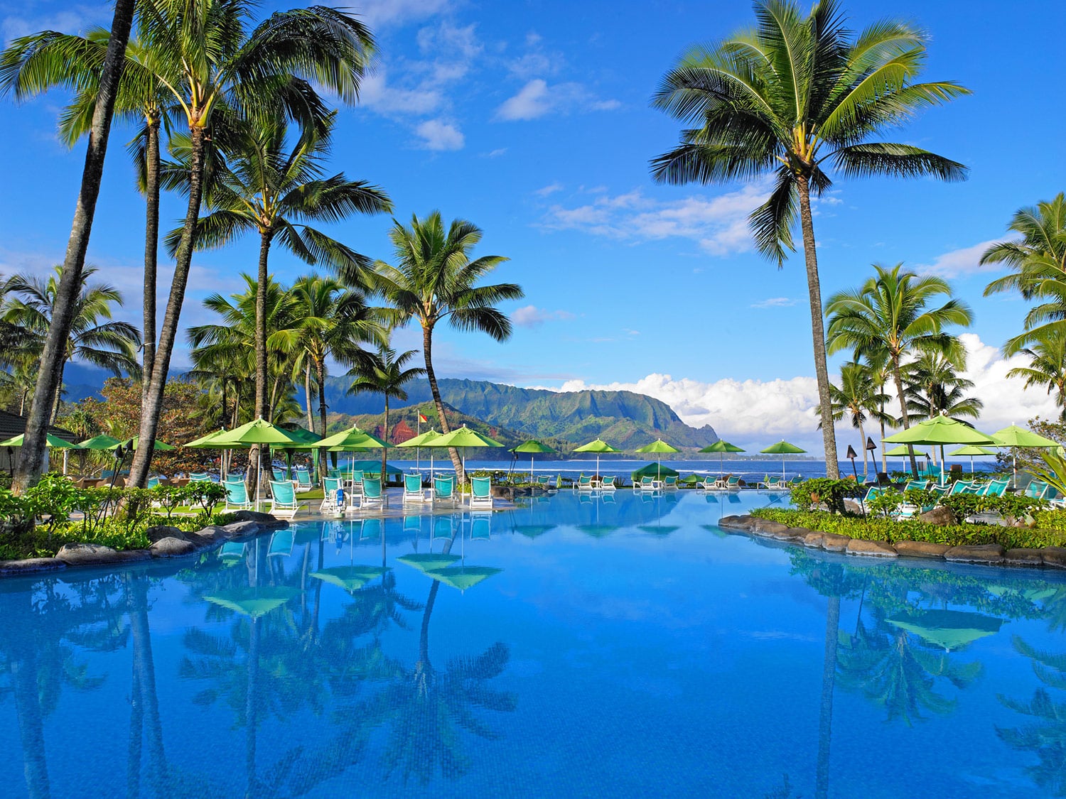 Princeville Resort view of Makana Mountain