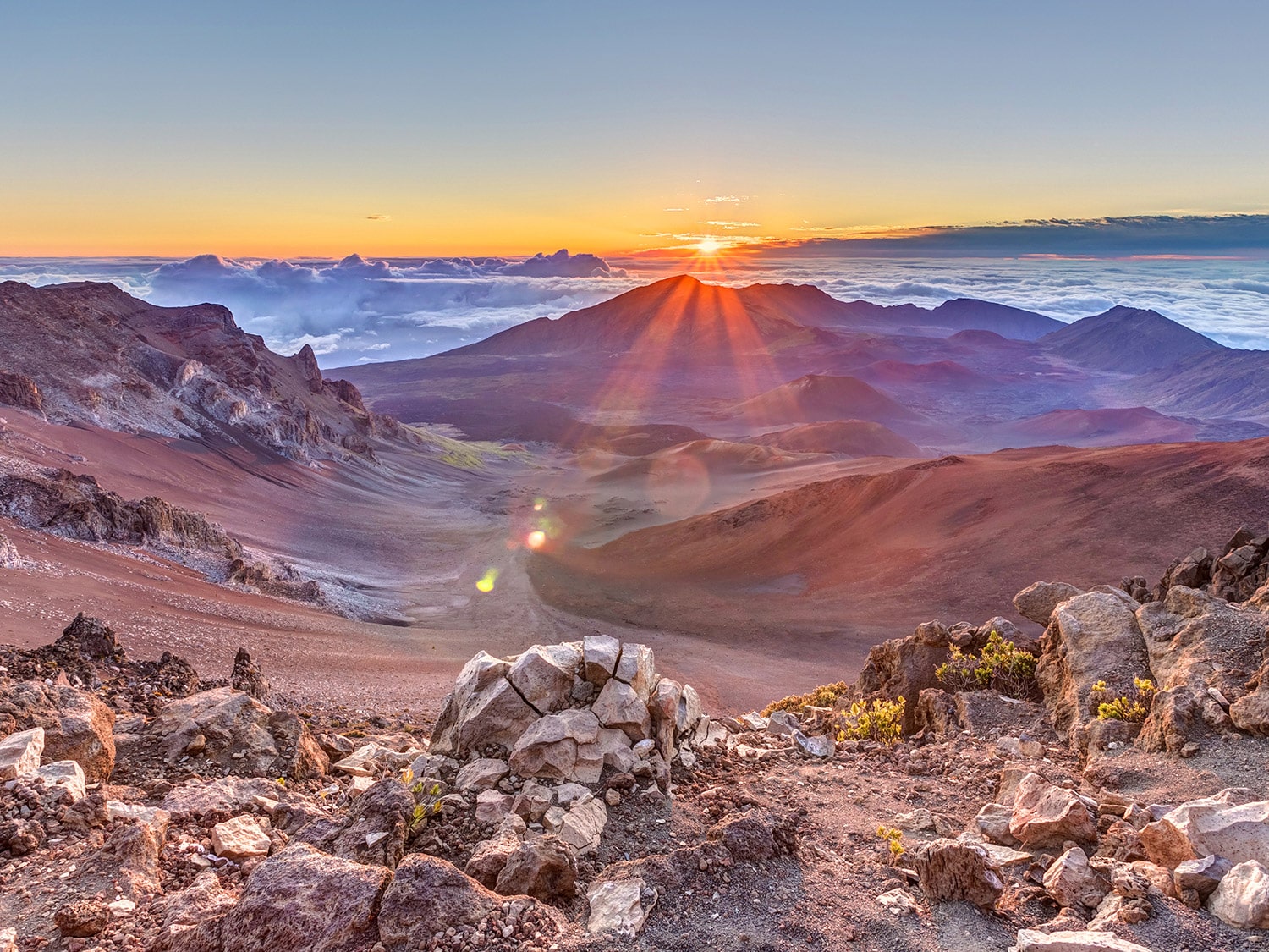 The sunrise at Haleakala National Park on Maui