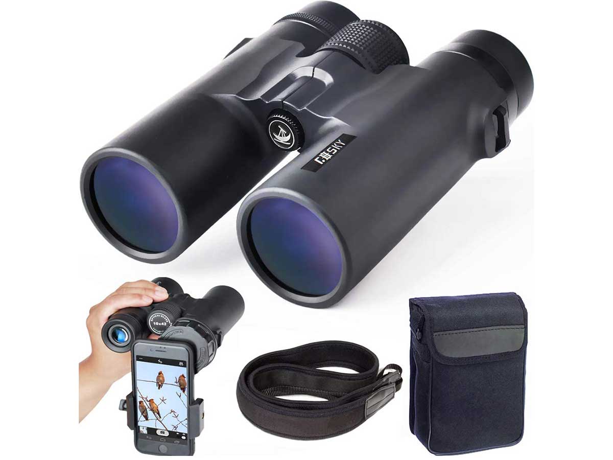 Gosky 10x42 Roof Prism Binoculars for Adults, HD Professional Binoculars for Bird Watching Travel Stargazing Hunting Concerts