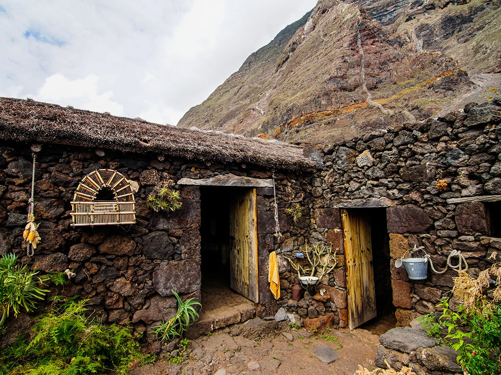 An abandoned house in a medieval village on El Hierro