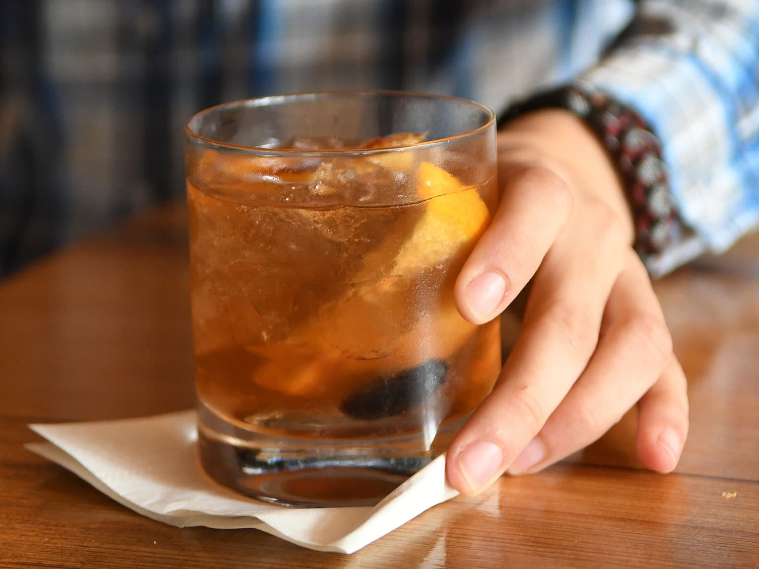 An old fashioned cocktail.