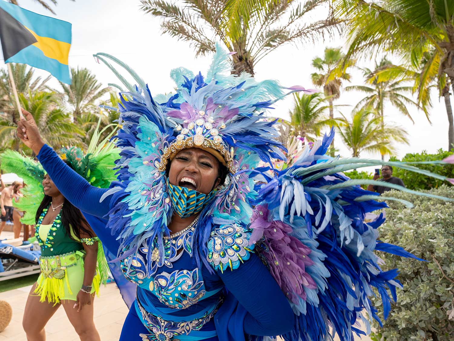 A Junkanoo rush-out at The Cove at Atlantis Paradise Island