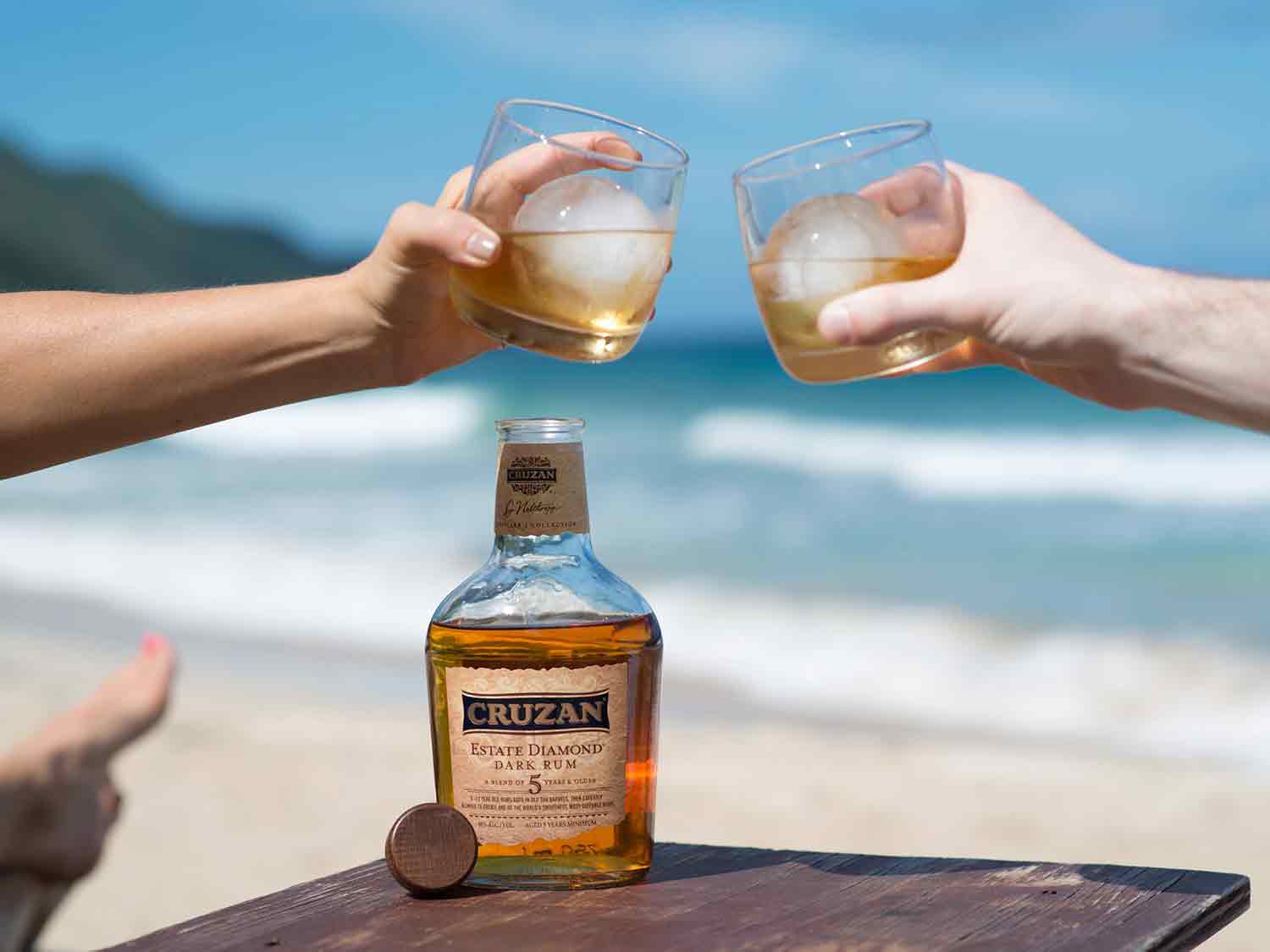 rum on the beach