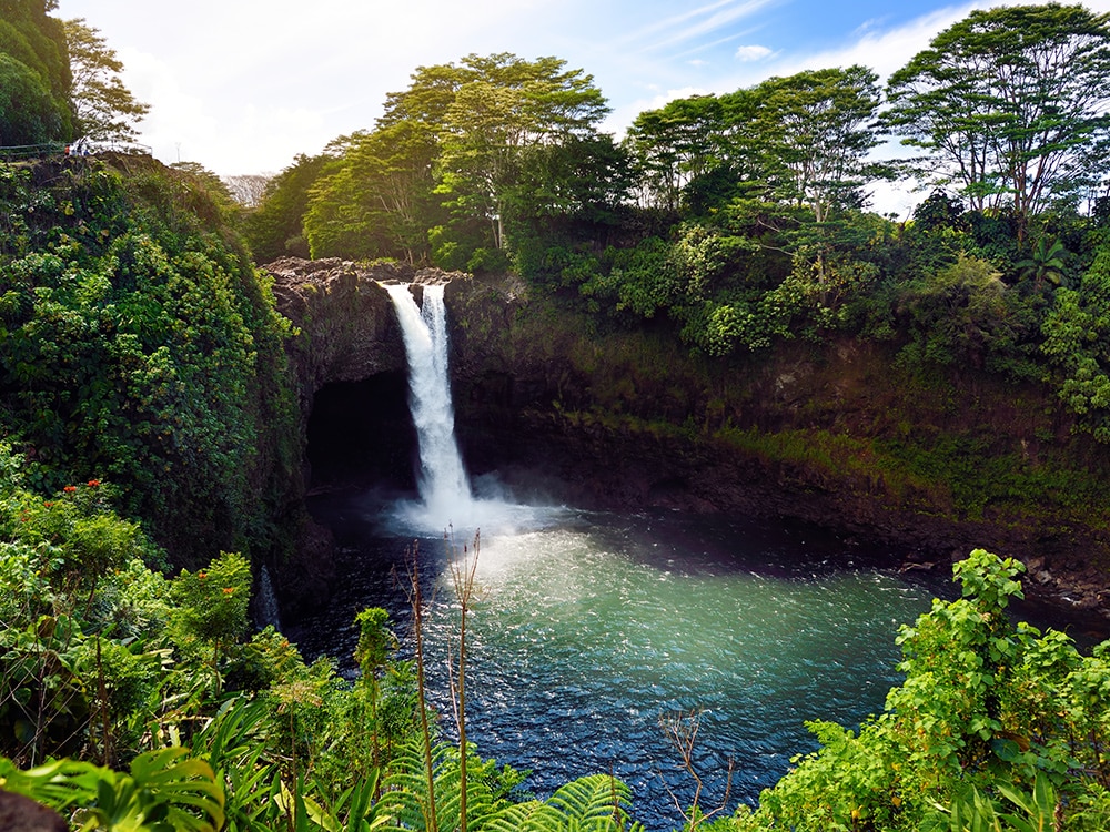 A waterfall in Hilo, Hawaii Island