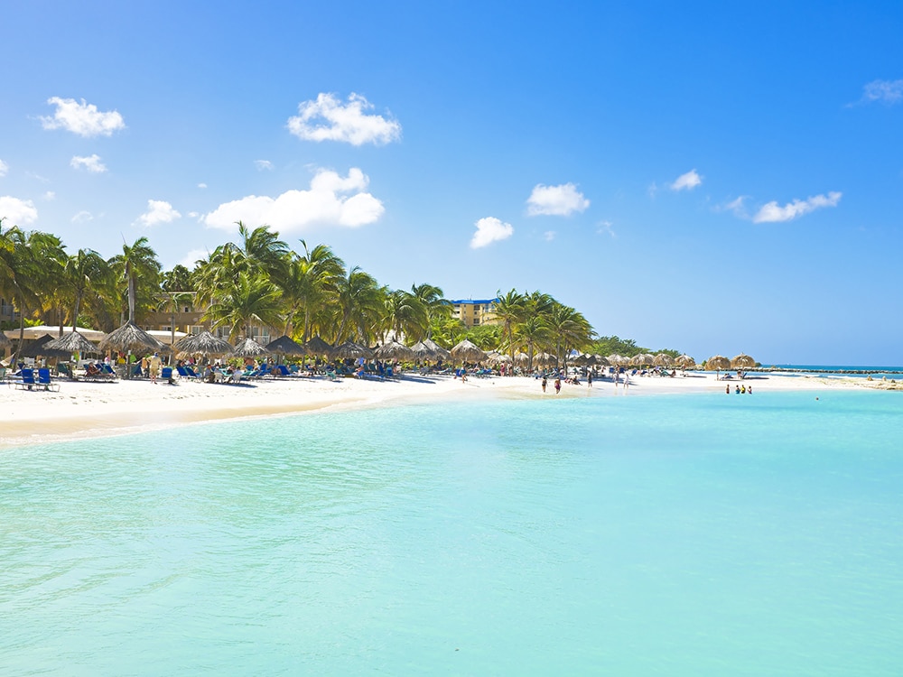 A beach in Aruba