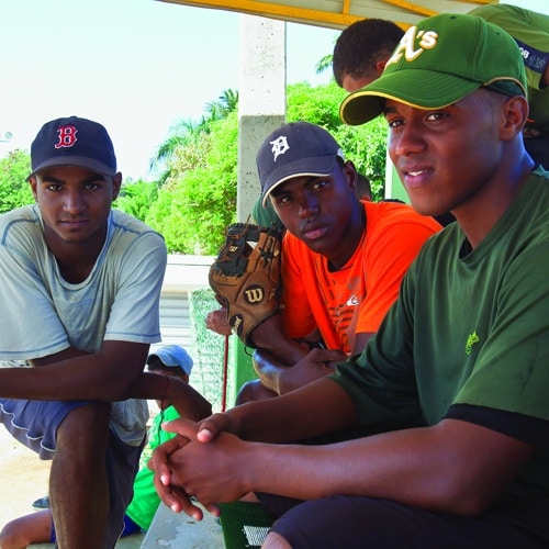 Dominican Teenagers Practice Baseball