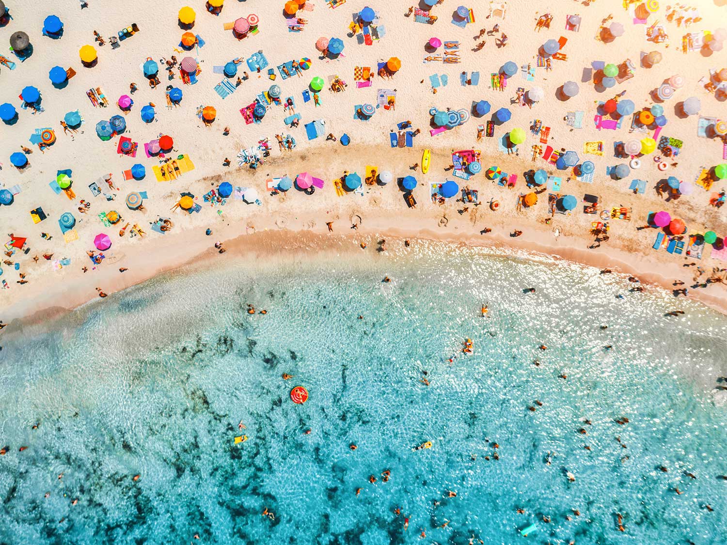 Ariel view of a beach