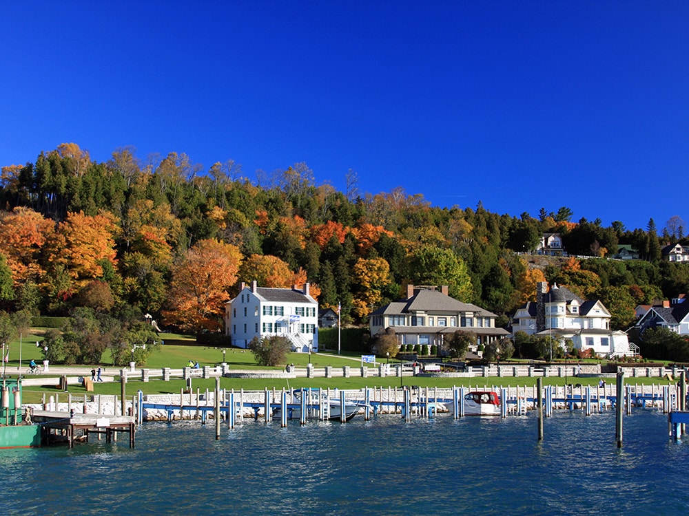 Fall Colors and Leaves: Mackinac Island, Michigan