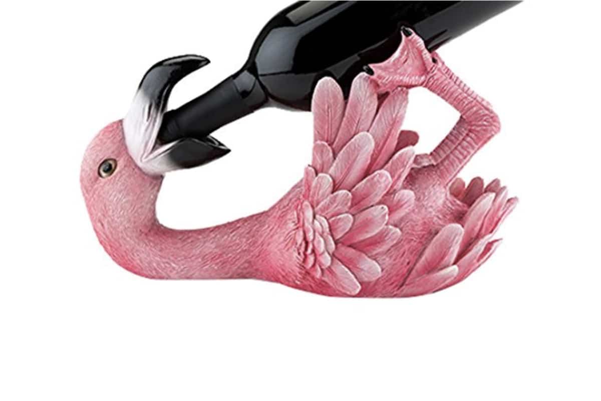 Flamingo wine bottle holder