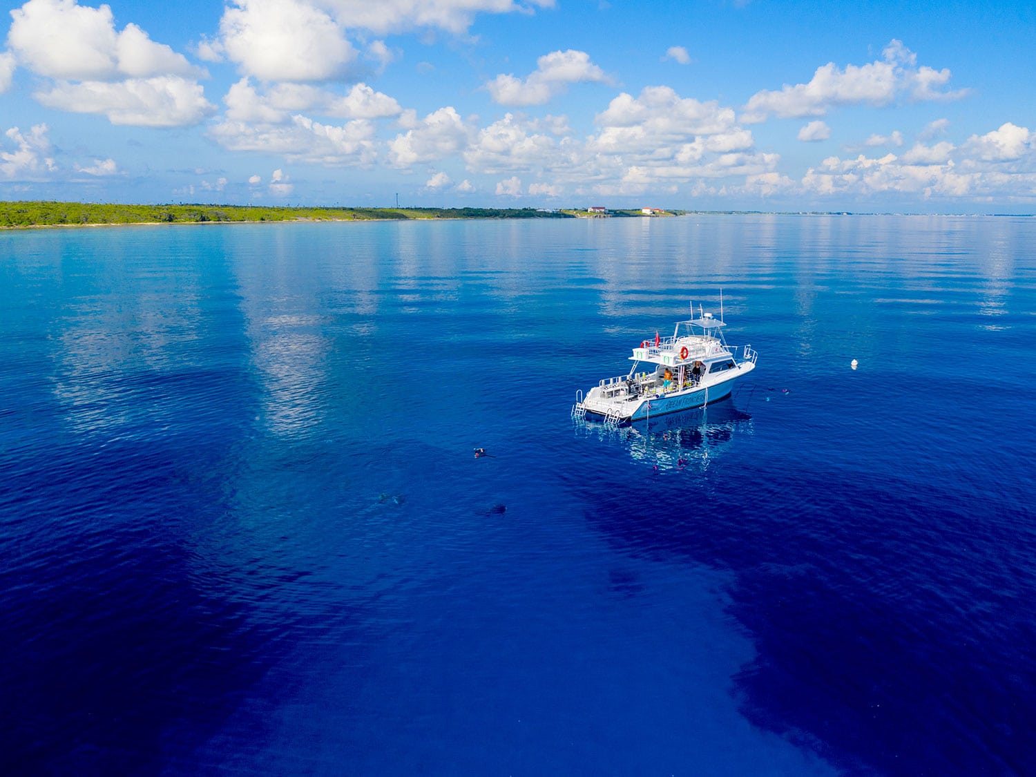 A boat on the Compass Pointe Dive Resort.