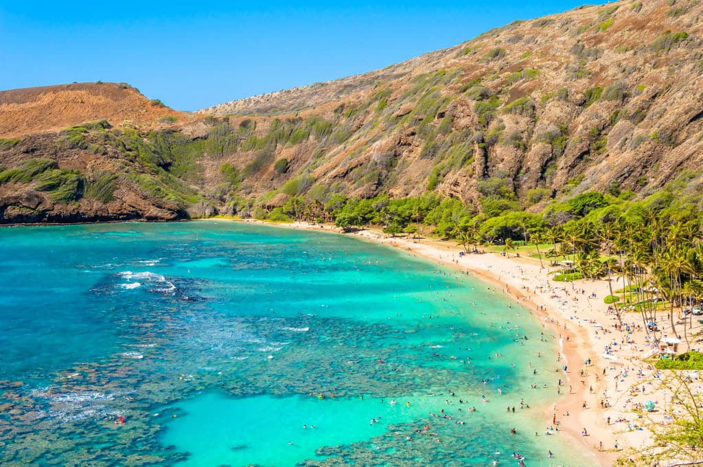 Oahu's Hanauma Bay Nature Preserve is a favorite for snorkeling at all experience levels.